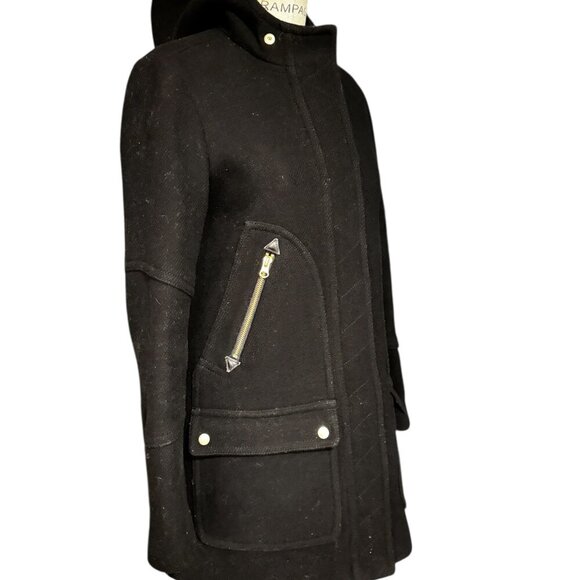 J.Crew Stadium-Cloth Wool Coat by Nello Gori – Black – Women’s Size 10 - Picture 6 of 7